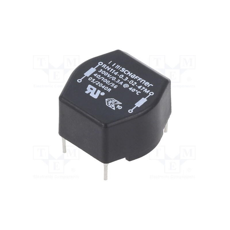1 pcs x SCHAFFNER - RN114-0.3-02-47M - Inductor: wire with current compensation, THT, 47mH, 300mA
