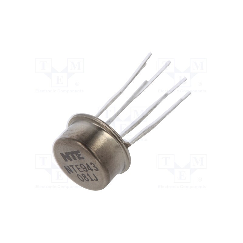 1 pcs x NTE Electronics - NTE943 - IC: comparator, low-power, Cmp: 2, 1.3us, 2÷36V, THT, TO5, 150nA