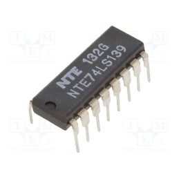 1 pcs x NTE Electronics - NTE74LS139 - IC: digital, 2 to 4 line,decoder,demultiplexer, Ch: 2, TTL, THT