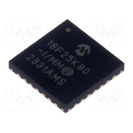 1 pcs x MICROCHIP TECHNOLOGY - PIC18F25K80-I/MM - IC: PIC microcontroller, 64MHz, 1.8÷5VDC, SMD, QFN-S28, PIC18,