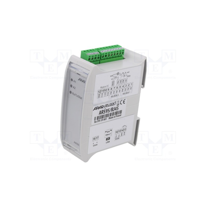 1 pcs x APAR - AR595/RJ45 - Converter: analog signals, for DIN rail mounting, IP20, 0÷50°C
