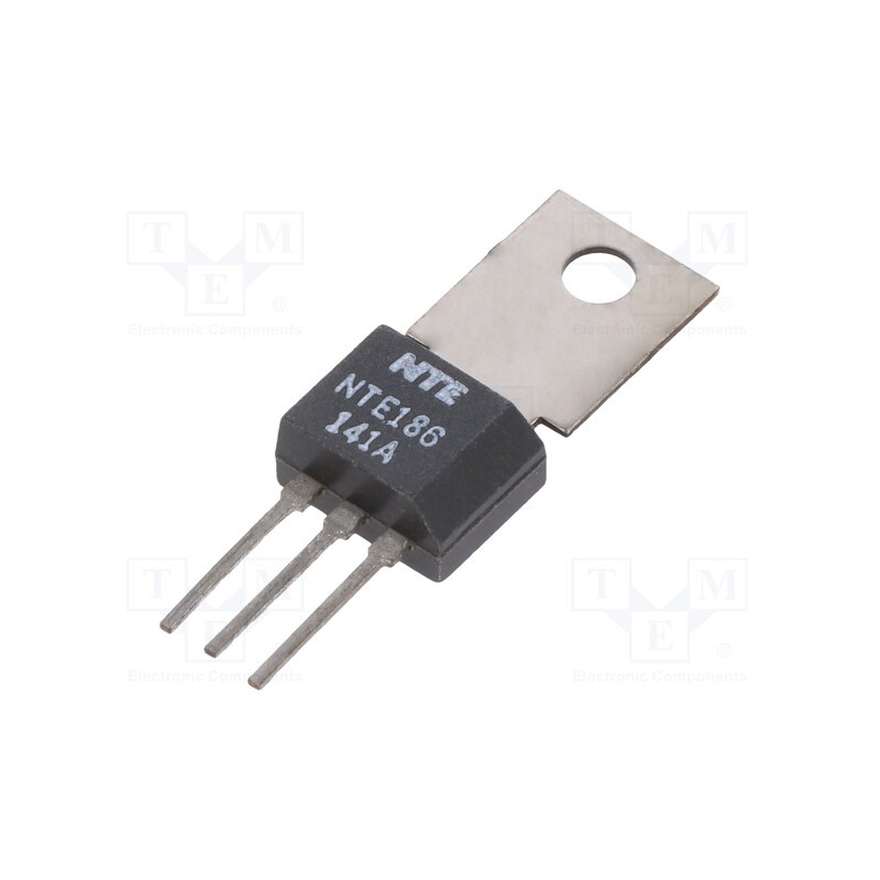 1 pcs x NTE Electronics - NTE186 - Transistor: NPN, bipolar, 60V, 3A, 12.5W, TO202-3