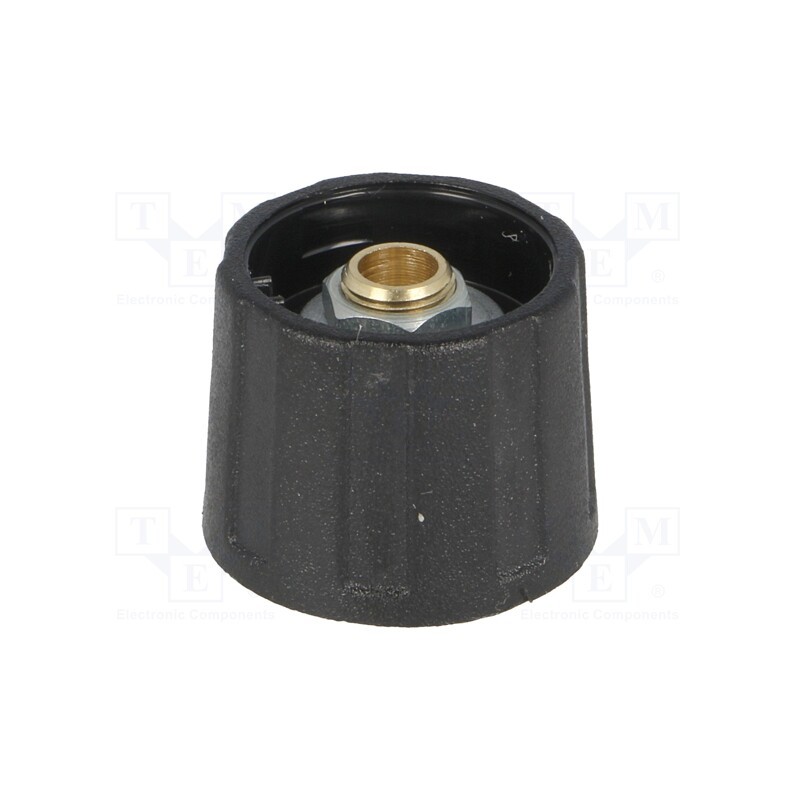 1 pcs x OKW - A2520630 - Knob, without pointer, ABS, Øshaft: 6.35mm, Ø20x15.5mm, black