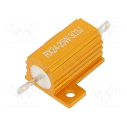 1 pcs x SR PASSIVES - AHP25W-3R3J - Resistor: wire-wound, with heatsink, 3.3Ω, 25W, ±5%, 50ppm/°C
