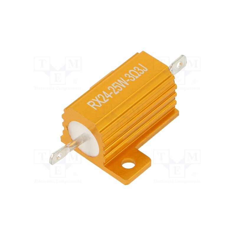 1 pcs x SR PASSIVES - AHP25W-3R3J - Resistor: wire-wound, with heatsink, 3.3Ω, 25W, ±5%, 50ppm/°C