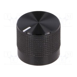 1 pcs x CLIFF - FC7225B - Knob, with pointer, Øshaft: 6mm, Ø20mm, black, Shaft: knurled