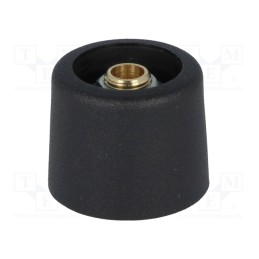 1 pcs x OKW - A3120639 - Knob, without pointer, polyamide, Øshaft: 6.35mm, Ø20x16mm, black