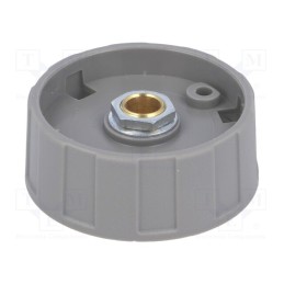 1 pcs x OKW - A2540068 - Knob, without pointer, ABS, Øshaft: 6mm, Ø40x15.5mm, grey, A2540