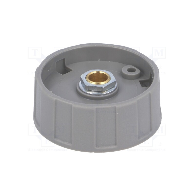 1 pcs x OKW - A2540068 - Knob, without pointer, ABS, Øshaft: 6mm, Ø40x15.5mm, grey, A2540