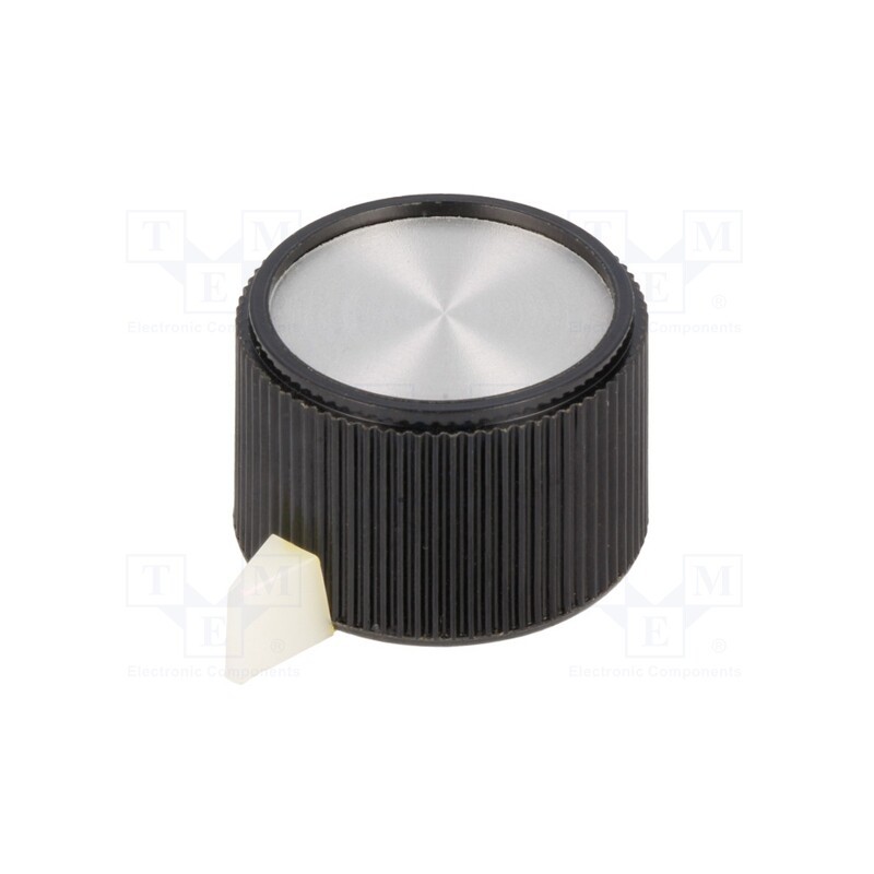 1 pcs x OKW - A1318560 - Knob, with pointer, aluminium,thermoplastic, Øshaft: 6mm, black