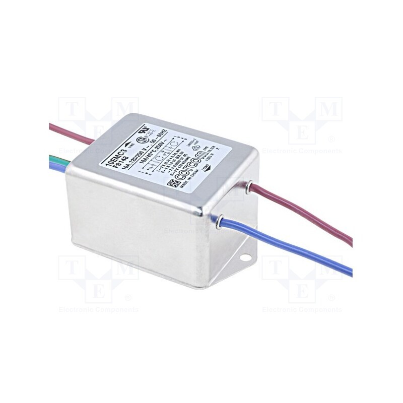1 pcs x TE Connectivity - 2-6609037-0 - Filter: anti-interference, single-phase, 250VAC, Ioper.max: 10A