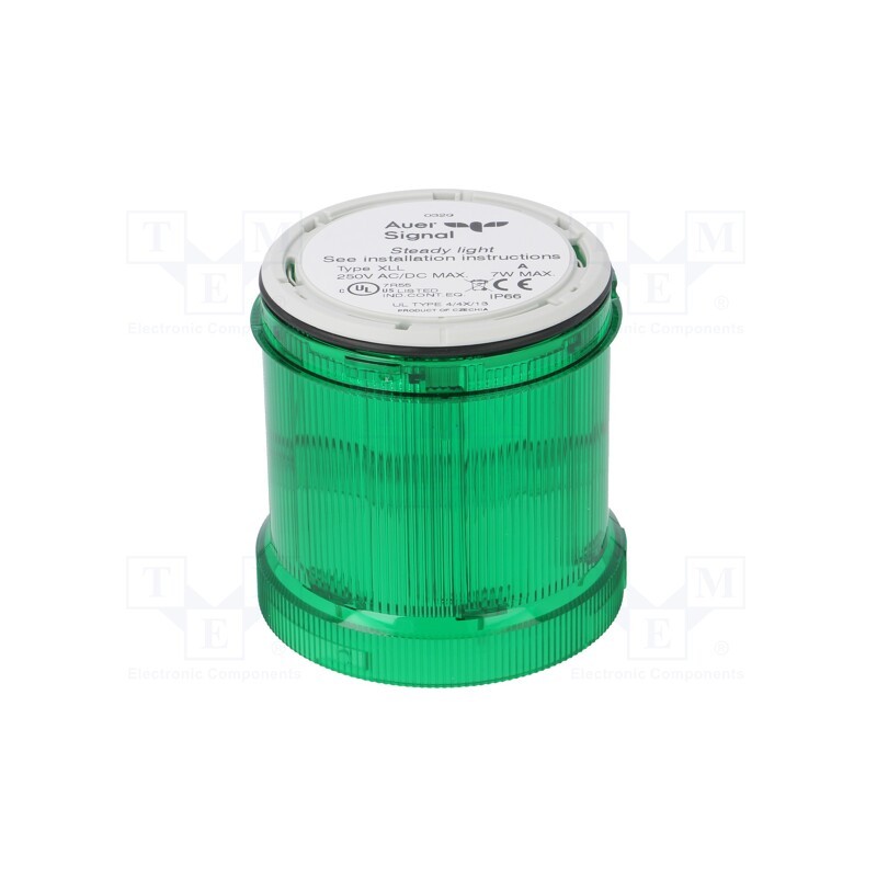 1 pcs x AUER SIGNAL - 900006900 - Signaller: lighting, bulb BA15D, green, 12÷250VDC, 12÷250VAC, IP66