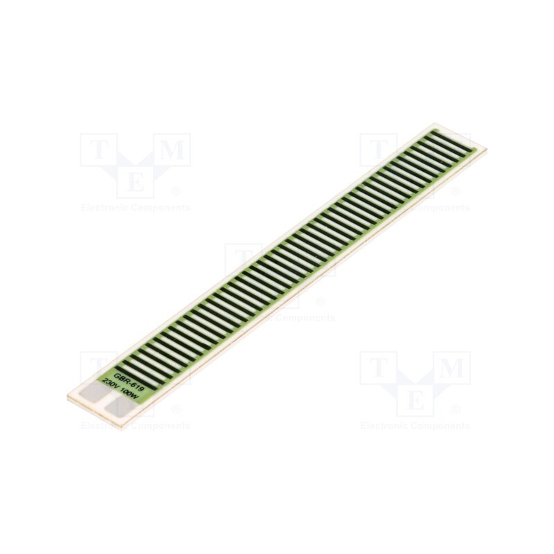 1 pcs x TELPOD - GBR-619-230-100-2 - Resistor: thick film, heating, glued, 529Ω, 100W, 76.2x9.53x1mm