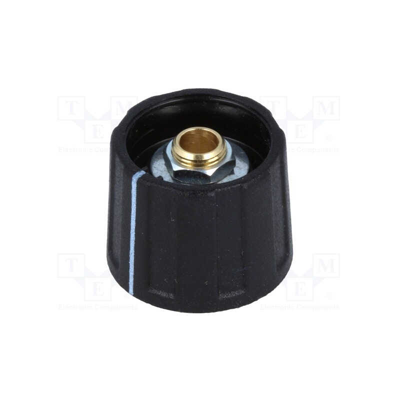 1 pcs x OKW - A2620060 - Knob, with pointer, ABS, Øshaft: 6mm, Ø20x15.5mm, black, A2620