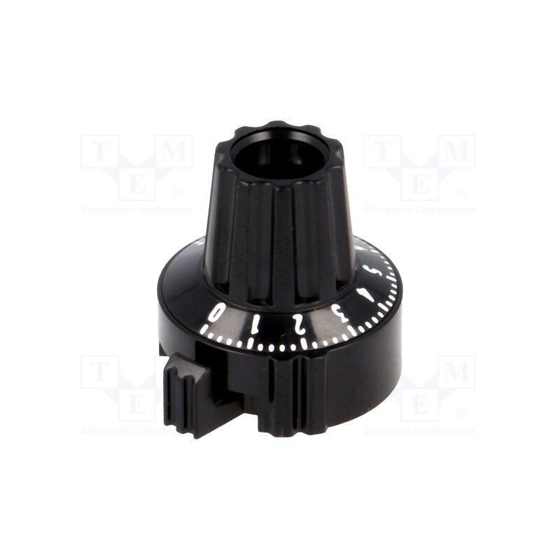 1 pcs x MENTOR - 4331.6032 - Precise knob, Shaft d: 6mm, Ø22.8x23.1mm, black, Shaft: smooth