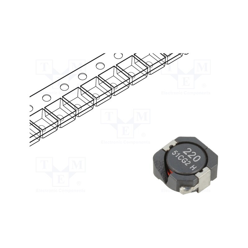 1 pcs x EATON ELECTRONICS - DR1050-220-R - Inductor: wire, SMD, 23.5uH, Ioper: 3.12A, 39mΩ, ±30%, Isat: 3A