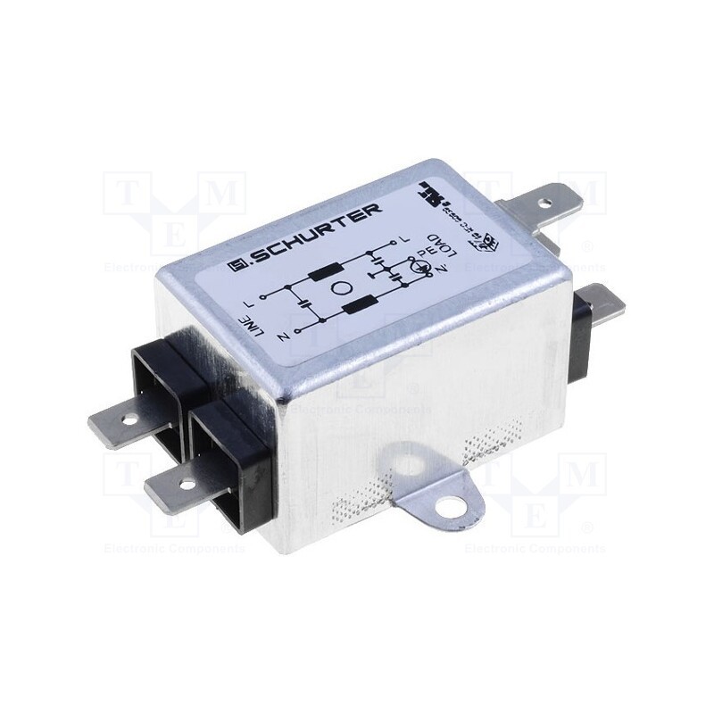 1 pcs x SCHURTER - 5500.204 - Filter: anti-interference, 250VAC, Cx: 15nF, Cy: 2.2nF, 2mH, Poles: 1