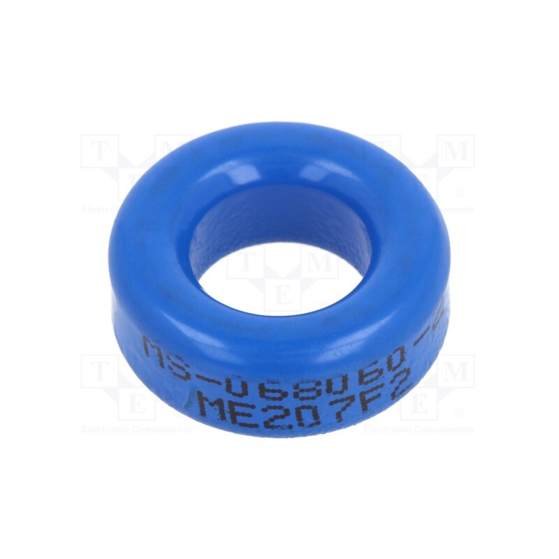 1 pcs x MICROMETALS - MS-068060-2 - Ferrite: toroidal, L: 6.35mm, Øint: 9.65mm, Øout: 17.27mm, 43nH