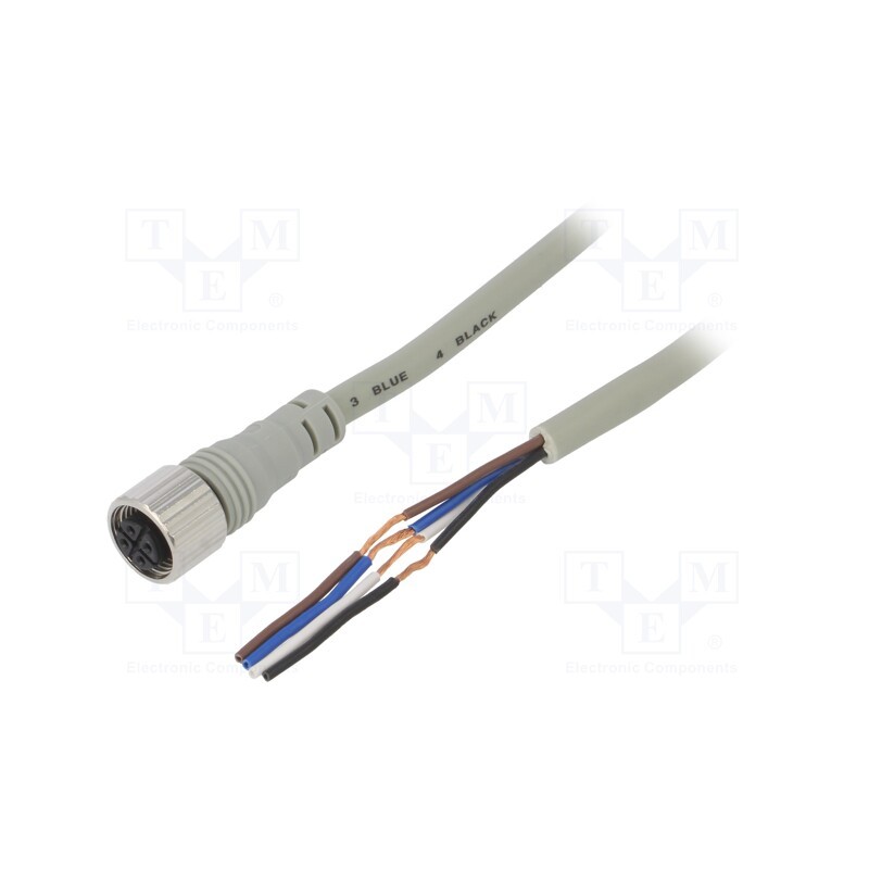 1 pcs x AUTONICS - CIDH4-2 - Connection lead, M12, PIN: 4, straight, 2m, plug, Wire colour: black
