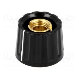 1 pcs x MENTOR - 332.61 - Knob, with pointer, plastic, Øshaft: 6mm, Ø20x15mm, black