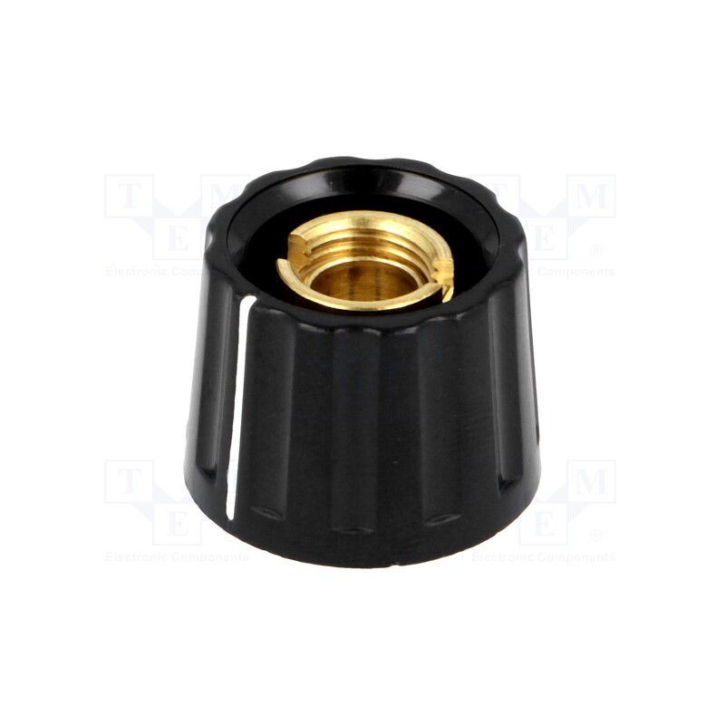 1 pcs x MENTOR - 332.61 - Knob, with pointer, plastic, Øshaft: 6mm, Ø20x15mm, black