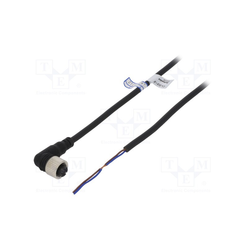 1 pcs x AUTONICS - CLD2-2 - Connection lead, M12, PIN: 2, angled, 2m, plug, Insulation: PVC, CL