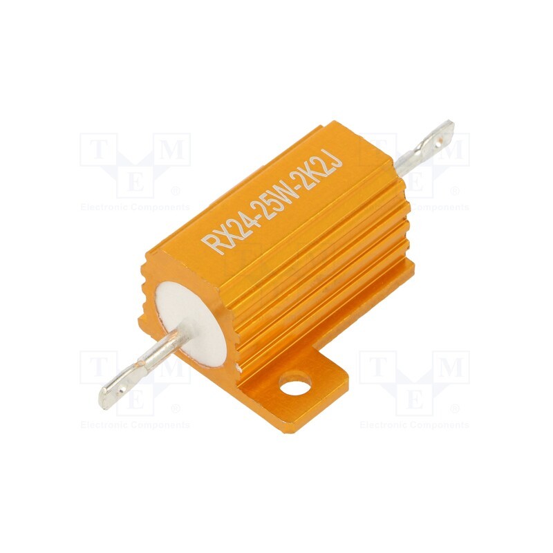 1 pcs x SR PASSIVES - AHP25W-2K2J - Resistor: wire-wound, with heatsink, 2.2kΩ, 25W, ±5%, 30ppm/°C