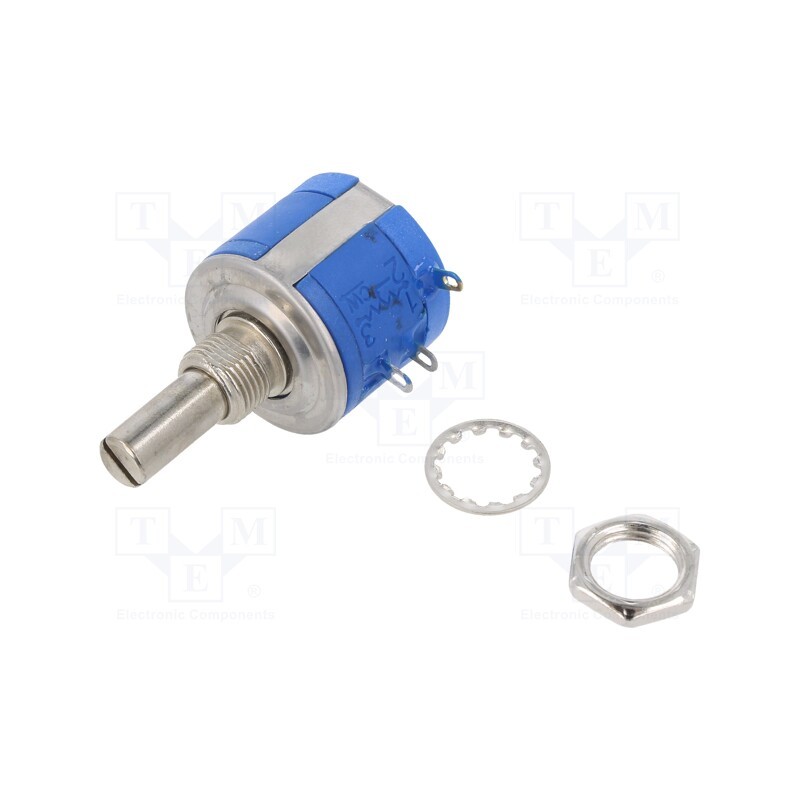 1 pcs x SR PASSIVES - POT2218PS-5K - Potentiometer: shaft, multiturn, 5kΩ, 2W, ±5%, 6.3mm, linear