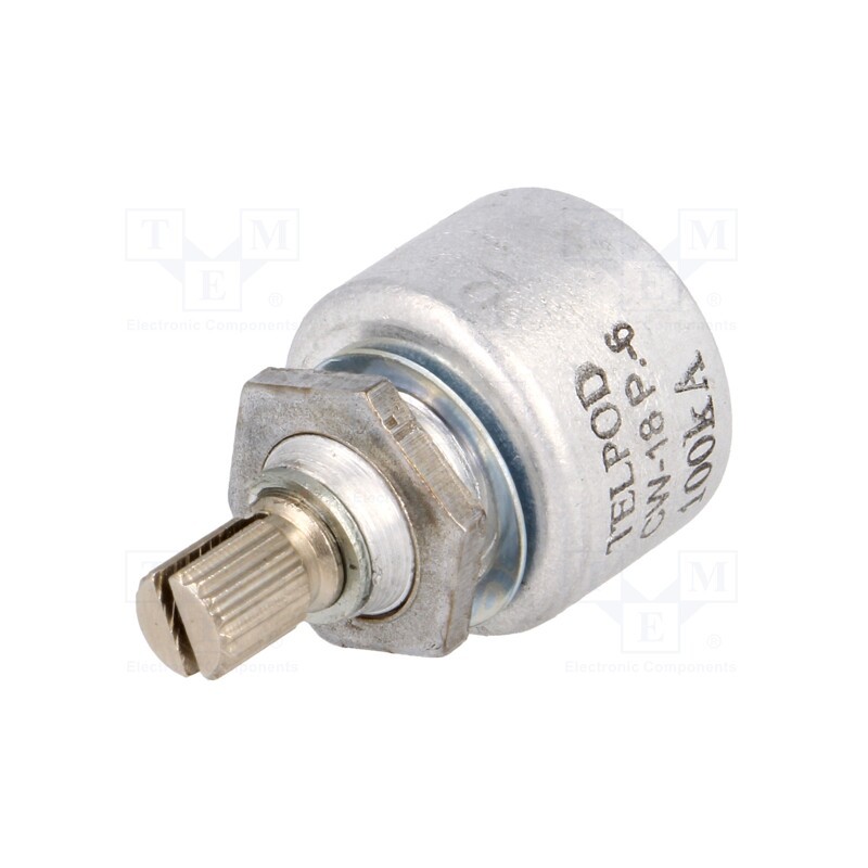 1 pcs x TELPOD - PC-199-18-100K-16,5P6 - Potentiometer: shaft, single turn, 100kΩ, 1W, ±20%, 6mm, linear, THT
