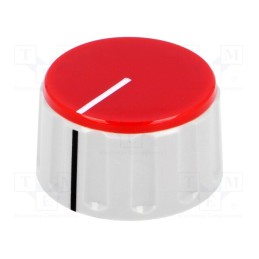 1 pcs x SCI - RN-110C-R6.1 - Knob, with pointer, ABS, Øshaft: 6mm, Ø36.5x20.5mm, grey, red