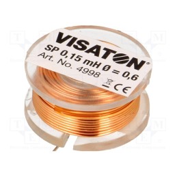 1 pcs x VISATON - 4998 - Inductor: air coil, 0.15mH, 0.45Ω, Ø: 25mm, H: 12mm, Øcore: 0.6mm
