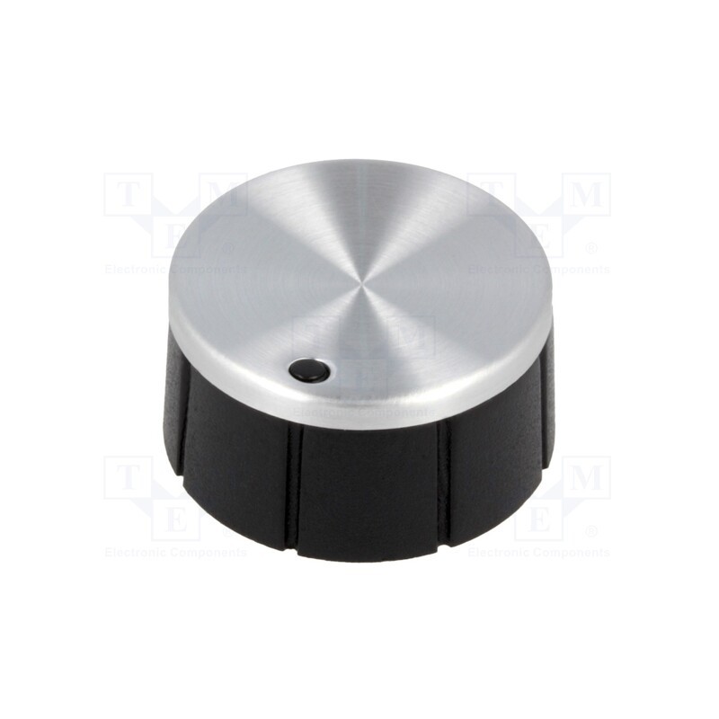 1 pcs x OKW - A1624260 - Knob, with pointer, aluminium,thermoplastic, Øshaft: 6mm, black