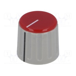 1 pcs x SCI - RN-110E-R6.1 - Knob, with pointer, ABS, Øshaft: 6mm, Ø21.3x18.8mm, grey, red