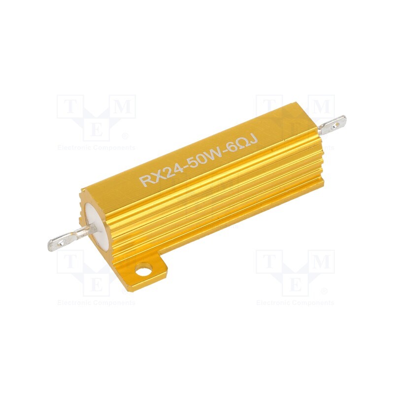 1 pcs x SR PASSIVES - AHP50W-6RJ - Resistor: wire-wound, with heatsink, 6Ω, 50W, ±5%, 50ppm/°C, 38.5mm