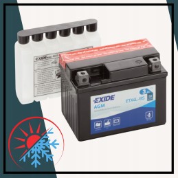 Battery for quad 3ah exide agm etx4l bs atv efficient durable durable