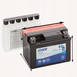 Battery for quad 3ah exide agm etx4l bs atv efficient durable durable