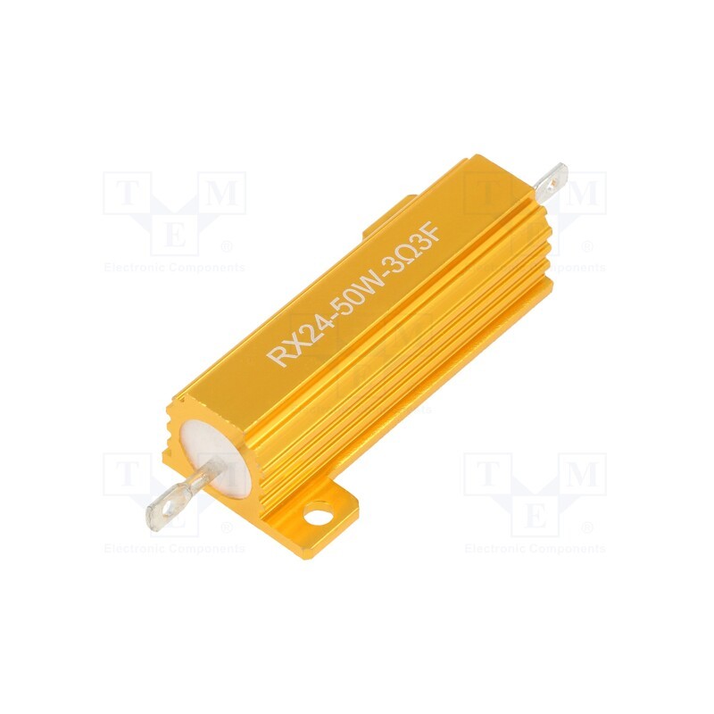 1 pcs x SR PASSIVES - AHP50W-3R3F - Resistor: wire-wound, with heatsink, 3.3Ω, 50W, ±1%, 50ppm/°C