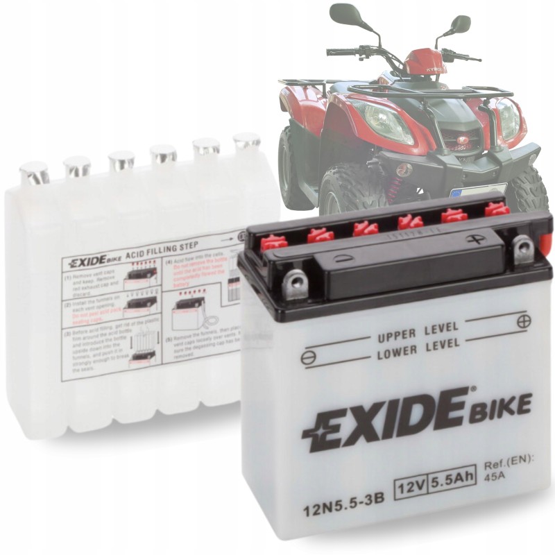 Battery for quad 5ah exide 12n5 3b atv motorcycle battery durable durable