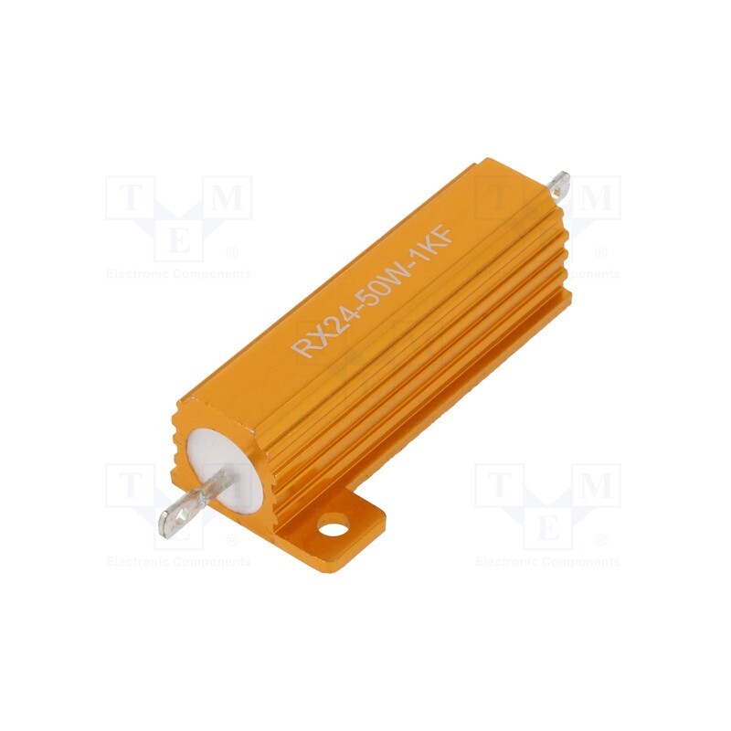 1 pcs x SR PASSIVES - AHP50W-1KF - Resistor: wire-wound, with heatsink, 1kΩ, 50W, ±1%, 30ppm/°C