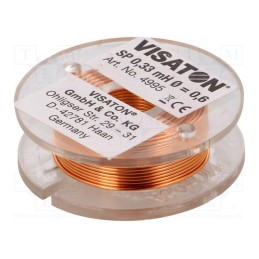 1 pcs x VISATON - 4995 - Inductor: air coil, 0.33mH, 0.68Ω, Ø: 37mm, H: 12mm, Øcore: 0.6mm