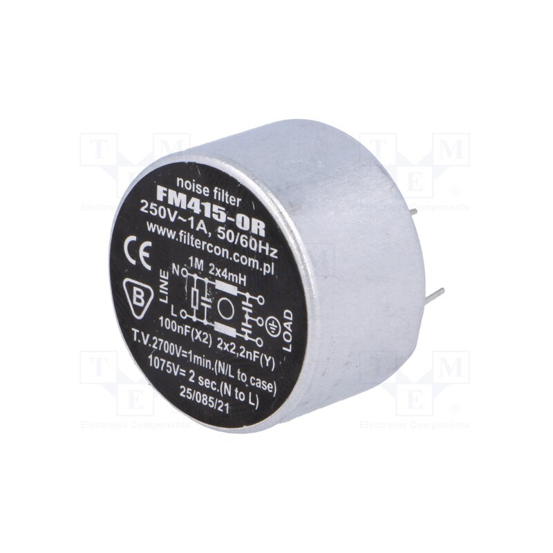 1 pcs x FILTERCON - FM415-0R - Filter: anti-interference, 250VAC, Cx: 100nF, Cy: 2.2nF, 4mH, THT