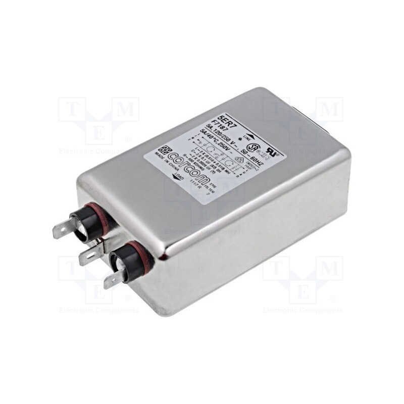 1 pcs x TE Connectivity - 1-6609031-1 - Filter: anti-interference, single-phase, 250VAC, Ioper.max: 5A