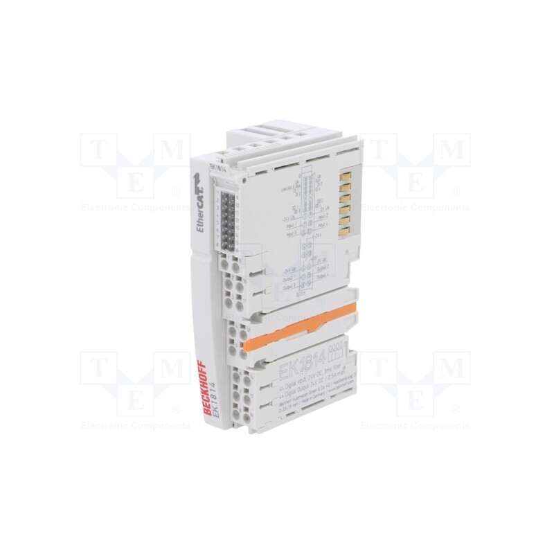 1 pcs x Beckhoff Automation - EK1814 - Converter, 24VDC, RJ45 x2, IP20, EtherCAT, OUT: 4, IN: 4, 44x100x68mm