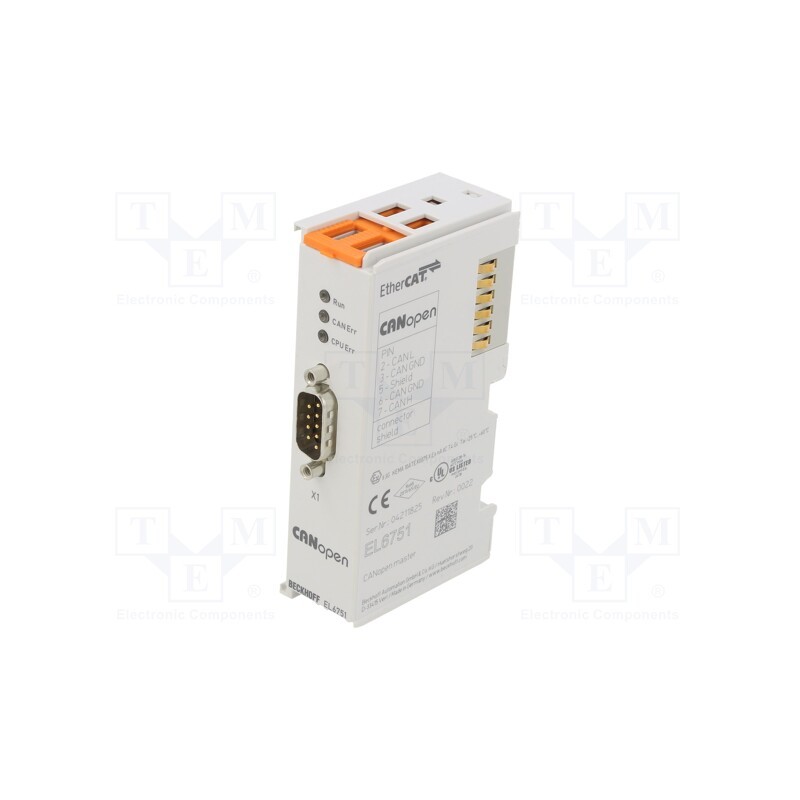 1 pcs x Beckhoff Automation - EL6751 - Communication, D-Sub 9pin male, IP20, CANopen master terminal