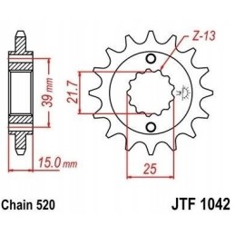 Front sprocket 14 kymco mxu maxxer kxr 250 300