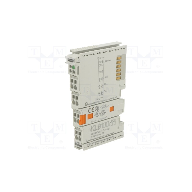 1 pcs x Beckhoff Automation - KL9100 - Mains, 24VDC, IP20, 15x100x70mm, LED status indicator, -25÷60°C