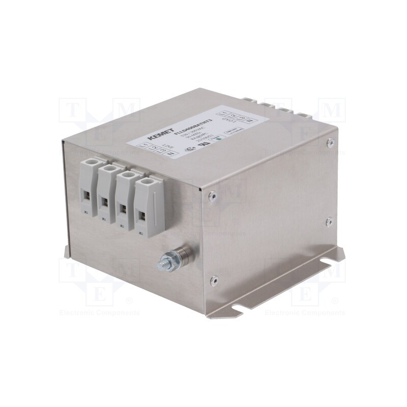 1 pcs x KEMET - FLLD4008ATHT3 - Filter: anti-interference, three-phase, 530VAC, 8A, Ir: 11mA, 3W