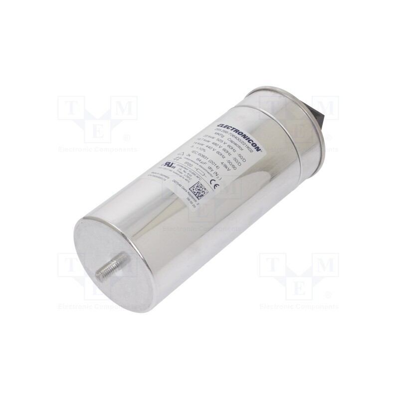 1 pcs x ELECTRONICON - 265.266-706400/221K02 - Capacitor: polypropylene, three-phase, 525VAC, 22A, Ø95x230mm