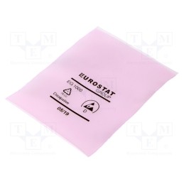 100 pcs x EUROSTAT GROUP - 20-013-0003 - Protection bag, ESD, L: 102mm, W: 76mm, Thk: 90um, polyetylene, pink
