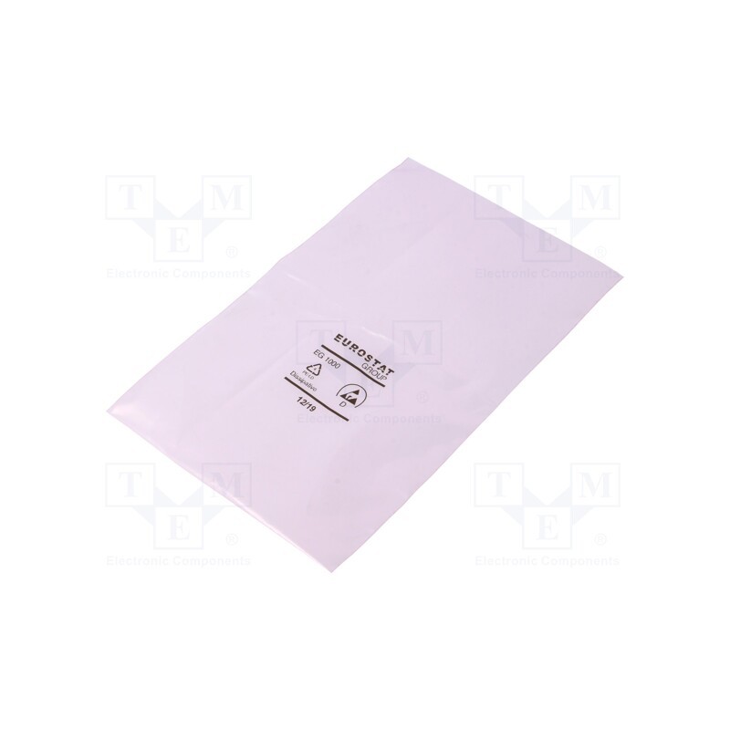 100 pcs x EUROSTAT GROUP - 20-007-0610 - Protection bag, ESD, L: 254mm, W: 152mm, Thk: 50um, polyetylene, pink